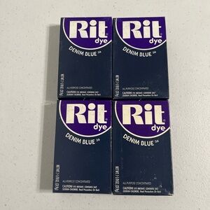4- DENIM BLUE #36 Rit All Purpose Concentrated Tint and Dye Lot 1-1/8 oz each